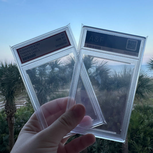 card slab with custom psa style graded labels