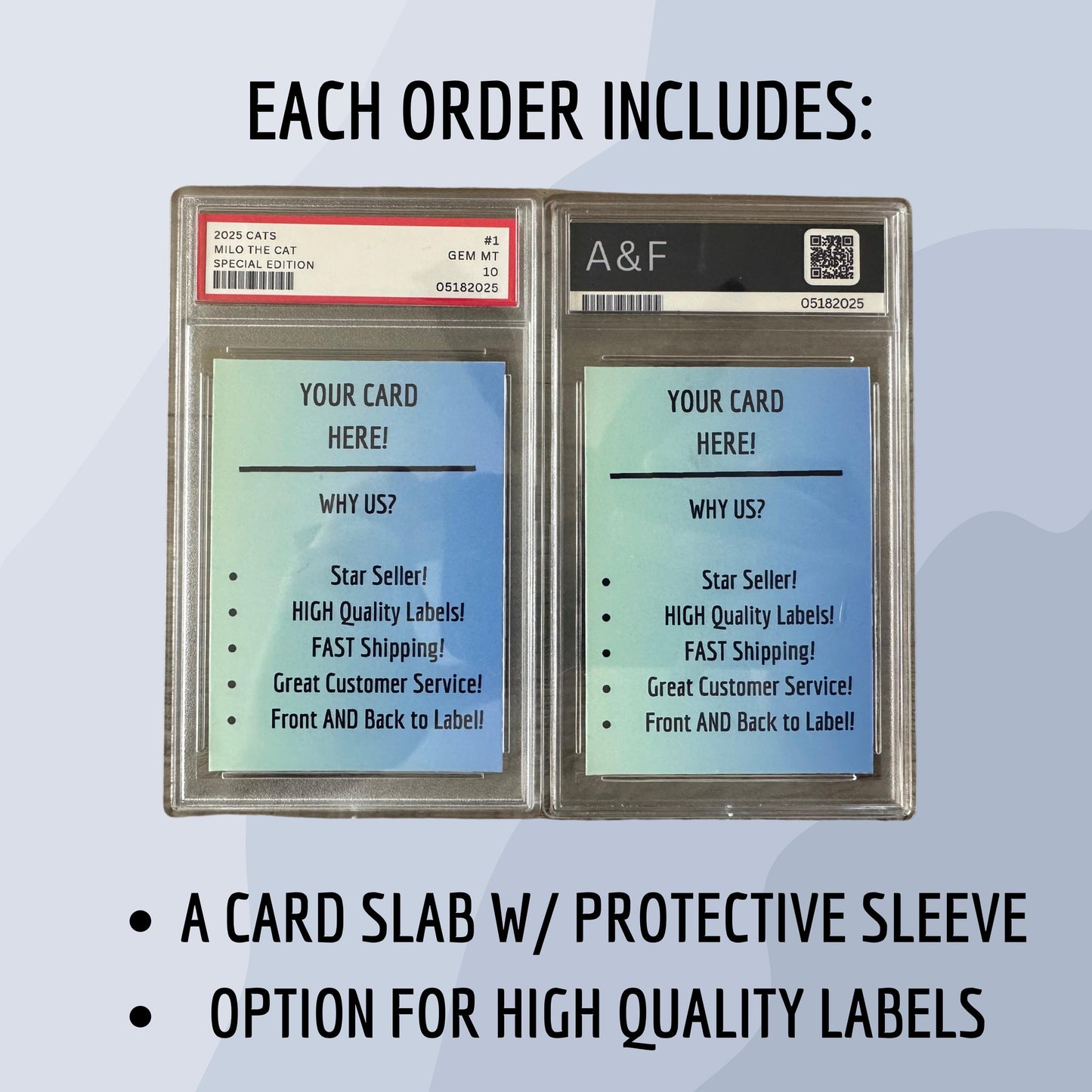 Empty Graded Card Slab with Optional Labels