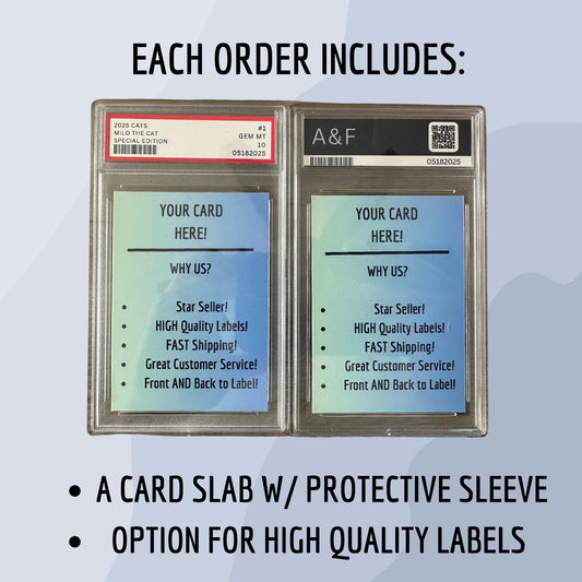 Empty Graded Card Slab with Optional Labels