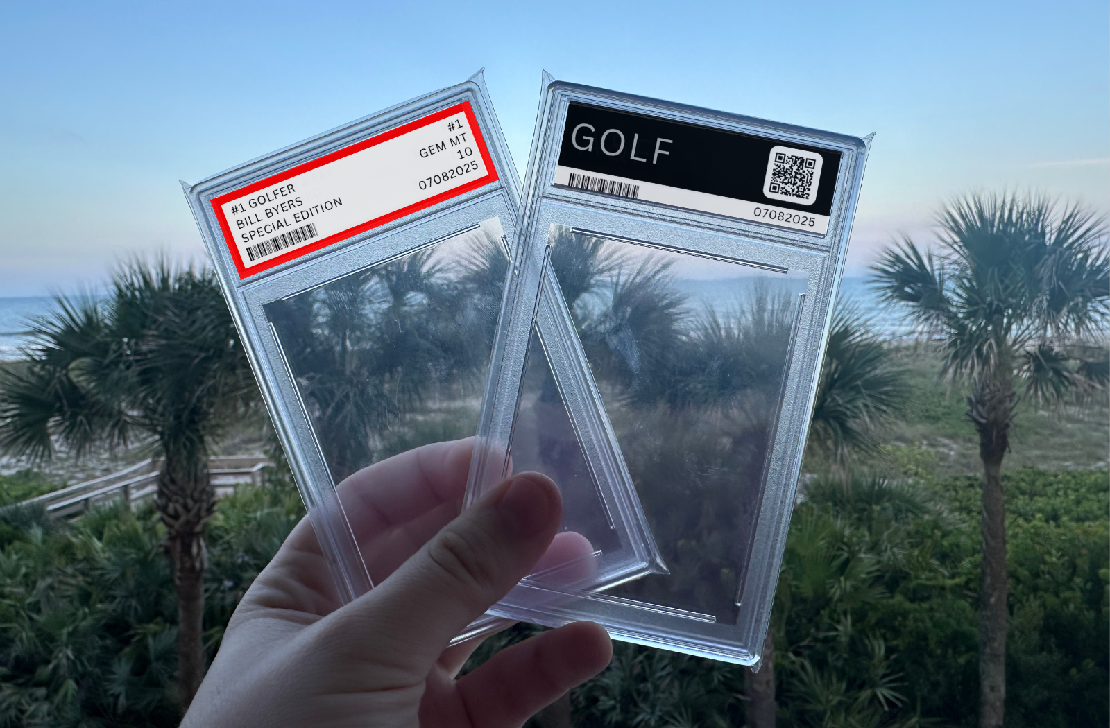 card slab with custom psa style graded labels